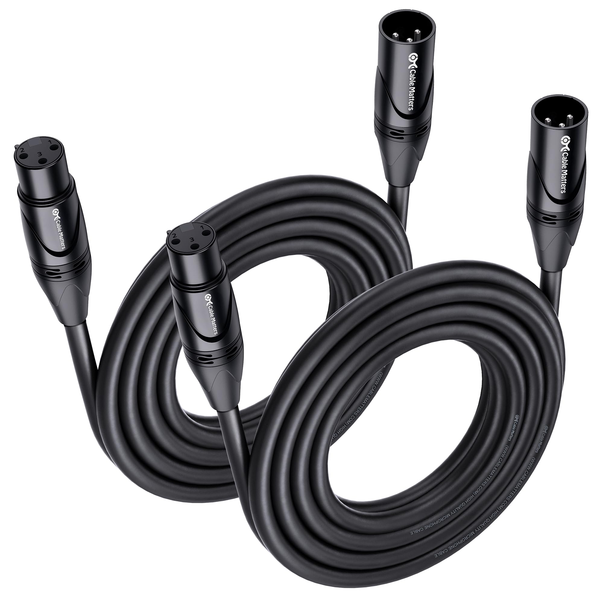 ヘッドホン Premium Black-Copper headphone cable XLR Cable Matters 2-Pack Premium XLR to XLR Cable, Microphone Cable